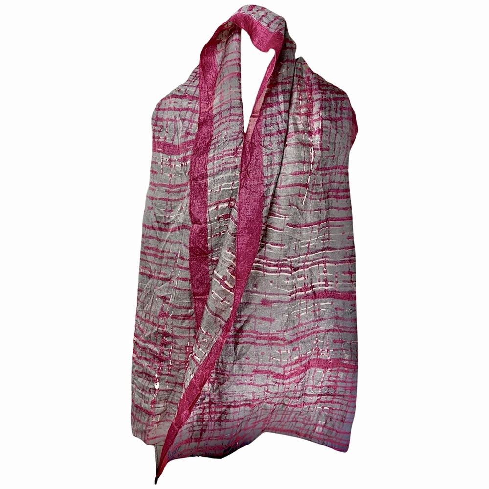 RARE* Vintage FABINDIA 100% Hand Woven Silk Stole/Shawl/Wrap/Scarf‎